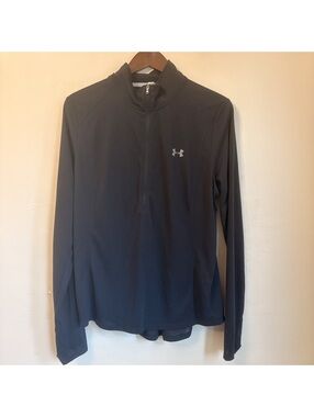 Under Armour Threadborne HeatGear Half-Zip Black Long Sleeve - Women's XL